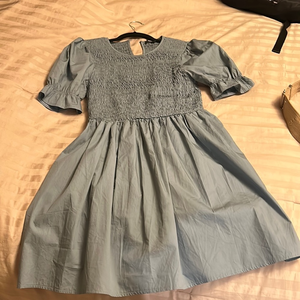 Missguided blue scrunch dress size 6 worn once